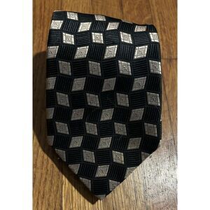 Valentina Italy Men's Silk Tie, Gold/Black